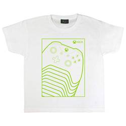 Xbox Green Controller T Shirt, Mädchen, 116-182, Weiß, Offizielle Handelsware von Popgear