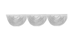 Weiß Swag,Popoti Silk Satin Hintergrund Swag Abnehmbare Vorhang Spitze Tisch Rock Hochzeit Stage Hintergrund Dekoration Swag Querbehang 3 m (3 x0.45 m,Swag) von Popoti