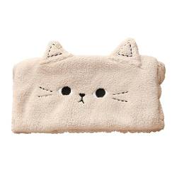 Porceosy Besticktes Katzen-Stirnband, niedliche Ohren, Korallen-Fleece-Haarbänder, weich, bequem, Waschen, Gesicht, Make-up, Haare, Kaffee von Porceosy