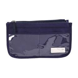 Porceosy Handtaschen-Organizer, mehrere Taschen, tragbare Kosmetik-Aufbewahrungstasche mit Reißverschluss, Kulturbeutel für Damen, Marineblau von Porceosy