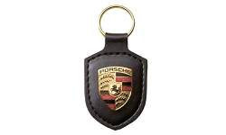 ORIGINAL Porsche Schlüsselanhänger SCHWARZ Leder mit Wappen WAP0500900E von Porsche