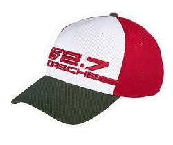 Porsche RS 2.7 Collection Baseballkappe mit Schnalle Rot/Weiß/Olivgrün verstellbar 5-Panel Hut Racing Apparel, rot, Einheitsgröße von Porsche