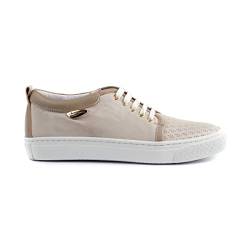 Portdance Damen Sneakers PD962 - Leder Beige - Größe: EUR 40 von Portdance