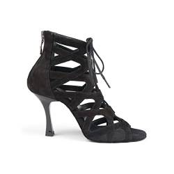 Portdance Damen Tanzschuhe PD804N - Farbe: Schwarz - Absatz: 7 cm Flare (klein) - Größe: EUR 36,5 von Portdance