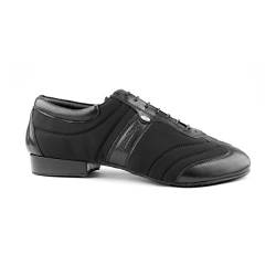 Portdance Herren Tanzschuhe/Sneakers PD Pietro Premium - Lycra/Leder Schwarz - Rauledersohle [EUR 43] von Portdance