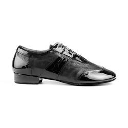 Portdance Herren Tanzschuhe PD024 Pro - Leder/Lack Schwarz - Normalweite - 2 cm Standard [EUR 46] von Portdance