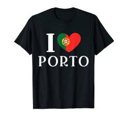 Herz-Flagge "I Love Porto" T-Shirt von Porto Portugal Love Apparel