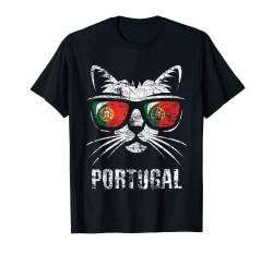 Lustige Katze Proud Portugiesische Vintage Portugal Flagge T-Shirt von Portugal Flag Apparel