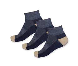 Posh Gear 3 Paar Alpaka Sneaker Socken Corto Damen Herren, grau, Größe 47-50 von Posh Gear