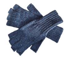 Posh Gear Alpaka Handschuhe Guantiless halbe Fingerhandschuhe Damen Herren aus 100% Alpakawolle, dunkel blau, Größe L von Posh Gear