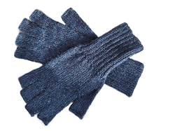 Posh Gear Alpaka Handschuhe Guantiless halbe Fingerhandschuhe Damen Herren aus 100% Alpakawolle, dunkel blau, Größe M von Posh Gear