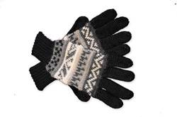 Posh Gear Alpaka Handschuhe Guantilissi Fingerhandschuhe Damen Herren aus 100% Alpakawolle, schwarz, Größe M von Posh Gear