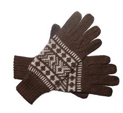 Posh Gear Alpaka Handschuhe Guantofigura Fingerhandschuhe Damen Herren aus 100% Alpakawolle, braun, Größe S von Posh Gear