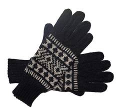 Posh Gear Alpaka Handschuhe Guantofigura Fingerhandschuhe Damen Herren aus 100% Alpakawolle, schwarz, Größe M von Posh Gear