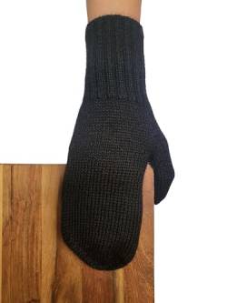 Posh Gear Alpaka Handschuhe Pugnoguanti Fäustlinge Damen Herren aus 100% Alpakawolle, schwarz, Größe S von Posh Gear