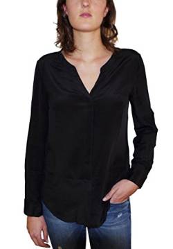 Posh Gear Damen Seidenbluse Camicetta Bluse aus 100% Seide, schwarz, Größe S von Posh Gear