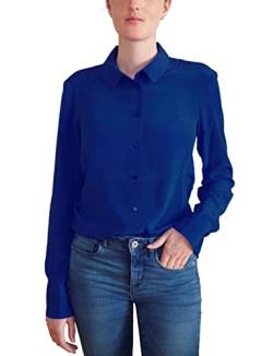 Posh Gear Damen Seidenbluse Collettoseta Bluse aus 100% Seide, Navy blau Größe XL von Posh Gear