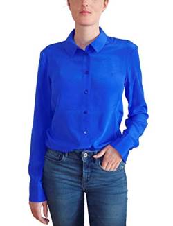 Posh Gear Damen Seidenbluse Collettoseta Bluse aus 100% Seide, dunkel blau, Größe M von Posh Gear