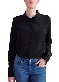 Posh Gear Damen Seidenbluse Collettoseta Bluse aus 100% Seide, schwarz, Größe XL von Posh Gear