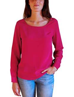 Posh Gear Damen Seidenbluse Rotondoseta Bluse aus 100% Seide, weinrot, Größe XXL von Posh Gear