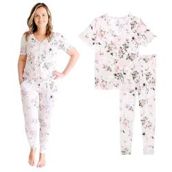 Posh Peanut Pyjama-Set für Erwachsene – zweiteilige Loungewear – weiche Viskose von Bamboo Nightwear PJs, Aquarell Schmetterling, L von Posh Peanut