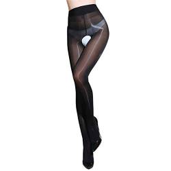 Positive Costume Damen 8D Offener Schritt Öl Glänzende Strumpfhose Hohe Taille Schimmer Glänzend Schritt Sexy Strumpfhosen Strümpfe Damen Dessous Strumpfwaren, 7308#Schwarz, Einheitsgre von Positive Costume