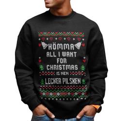 Hömma, All I Want for Christmas is NEN lecker Pilsken Weihnachtspullover (XL, Schwarz) von Pottbengel