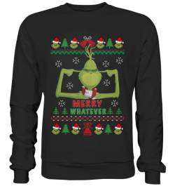 Lustiger Weihnachtspullover Grinch Merry Whatever Ugly Christmas Sweater Unisex von Pottbengel