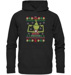 Pottbengel - Grinch Ugly Chrismtas Sweater Merry Whatever - Basic Unisex Hoodie von Pottbengel