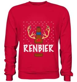 Pottbengel - Renbier Weihnachtspullover lustiger Rentier mit Bier Ugly Christmas Sweater - Basic Sweatshirt von Pottbengel