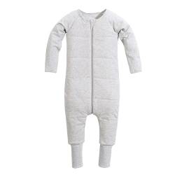 PouchTales Baby Schlafsack Schlafanzug 2.5 Tog | Warmes Gehbarer Säugling Kleinkind | Schlafsack mit Beinen | Winter und Herbst Schlafanzug Graumeliert 2-3 Jahre von PouchTales