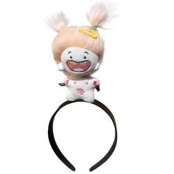 Poupangke Plüsch-Puppen-Stirnband, Puppen-Haarreif - Cartoon Plüsch Haarband Puppe Stirnband,Tragbare Puppenhaar-Stirnbänder, Haarschmuck, Plüschpuppen-Kopfschmuck für Kinder von Poupangke