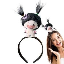 Poupangke Plüsch-Puppen-Stirnband, Puppen-Haarreif | Haarband aus Plüsch-Cartoon-Puppe - Niedliche Haarreifen für Styling, Make-up, modisches Plüschpuppen-Haarband für Mädchen, Kinder von Poupangke