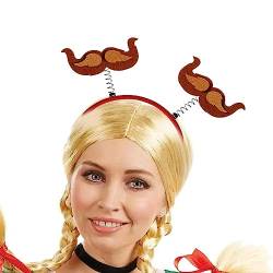 Bierkrug Stirnband | Kreative Mädchen-Stirnbänder,Für Oktoberfest-Frauen-Stirnbänder mit Bart-Wurst-Design-Haarband für den Urlaub Povanjer von Povanjer
