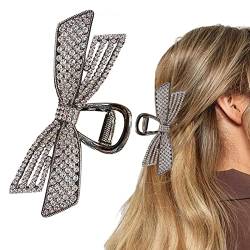 Hai-Clips für Haare - 4,52 Zoll 3D-Haarspangen aus Metall in Fliegeform,Strass-Perle, dünnes, dickes, lockiges Haar, Haarspange, Haarklammern, Bananenklammern, starker Halt, Backenklammern Povanjer von Povanjer