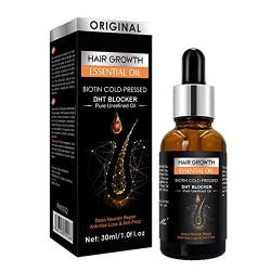 Ingwer-Haaröl,30 ml ätherisches Öl für natürliche Haardichte - Haarwuchsöl für dickeres, volleres und gesünderes Haar, Haaröl für nachwachsendes Haar bei Männern und Frauen Povanjer von Povanjer