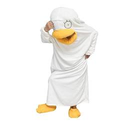 Povanjer Enten-Einteiler-Pyjama für Erwachsene - Plüsch Ente Kostü Flanell Cosplay Kostü Ente,Tierkostü Unisex für Cosplay, Herren, Jugendliche, Erwachsene von Povanjer