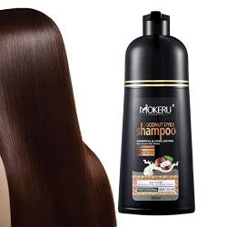 Schwarzes Haarfärbe-Shampoo | 500 ml pflanzliches schwarzes Haarfärbeshampoo für Männer und Frauen | Schnell wirkende Haarfärbung in wenigen Minuten, lang anhaltende, nicht verblassende Farbe Povanjer von Povanjer