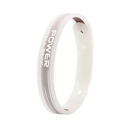 Power Ionics Balance Armband für herren/damen Silikon schützend Armband, Transparent/Weiß Armband, 24 cm, 5 Löcher zum Anpassen, passend für 13-23 cm Handgelenksgröße von Power Ionics