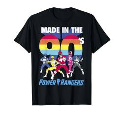 Power Rangers Made In The 90's Retro Rainbow Stripe Logo T-Shirt von Power Rangers