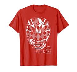 Power Rangers Red Ranger Geometric Silhouette Line Art T-Shirt von Power Rangers