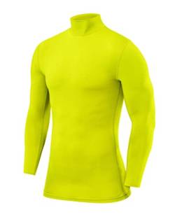 PowerLayer Herren Kompression Basisschicht Oberteil mit Langen Ärmeln und Mock Neck Ausschnitt - Licht Grün, L von PowerLayer