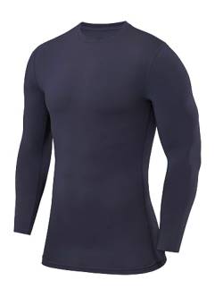 PowerLayer Herren Kompressions Shirt mit Rundhalsausschnitt - Dunkelgrau, M von PowerLayer