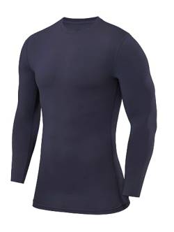 PowerLayer Herren Kompressions Shirt mit Rundhalsausschnitt - Dunkelgrau, XL von PowerLayer