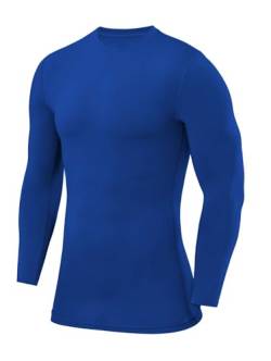 PowerLayer Herren Kompressions Shirt mit Rundhalsausschnitt - Leuchtend Blau, L von PowerLayer