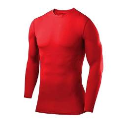 PowerLayer Herren Kompressions Shirt mit Rundhalsausschnitt - Rot (Alt), XL von PowerLayer