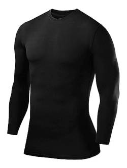 PowerLayer Herren Kompressions Shirt mit Rundhalsausschnitt - Schwarz, XL von PowerLayer