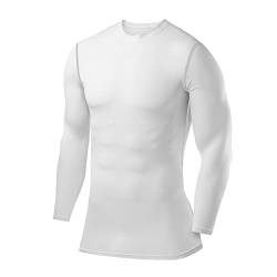 PowerLayer Herren Kompressions Shirt mit Rundhalsausschnitt - Weiss, L von PowerLayer