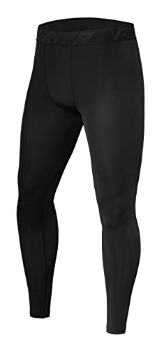 PowerLayer Herren Leggings, Kompressionshose, Sporthose, Lang - Schwarz, L von PowerLayer