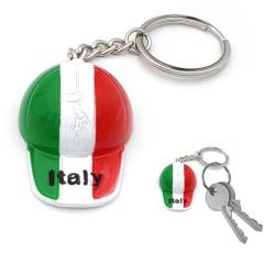 Powersell Pocket Schlüsselanhänger mit Schlüsselanhänger Italienische Nationalflagge Italien in Metall, Accessoire für Damen und Herren, Geschenkidee CAP von Powersell